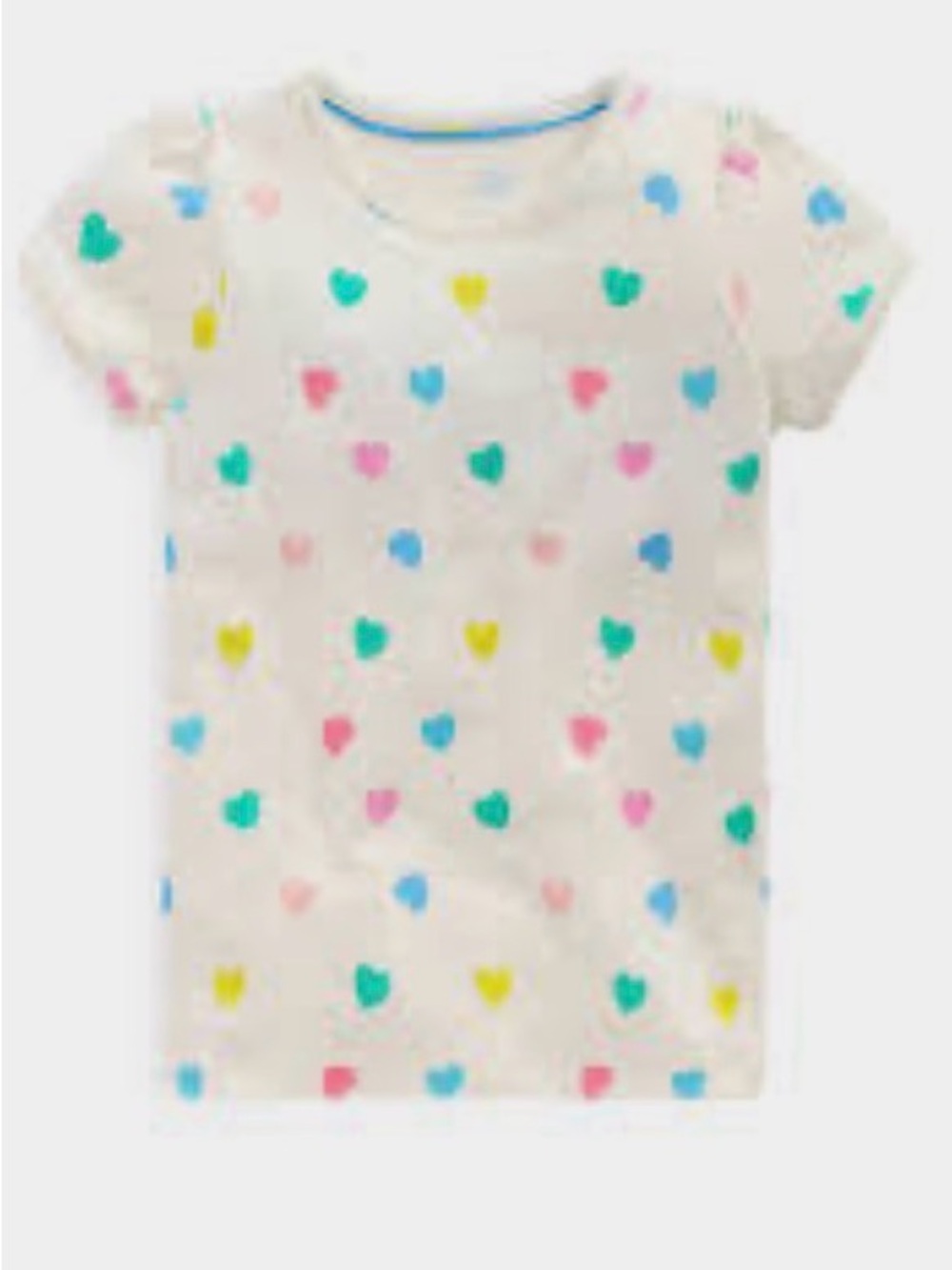 MINI BODEN Puff Sleeve Cotton Pointelle Heart T-Shirt - 5-6Y